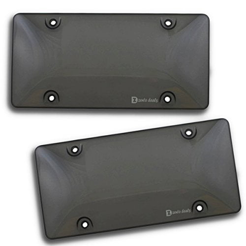 Zento Deals Clear Smoked License Plate Shields 2 Pack License