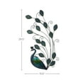 thumbnail image 5 of LuxenHome 29.5-Inch H Peacock Metal and Glass Outdoor Wall Decor, 5 of 5