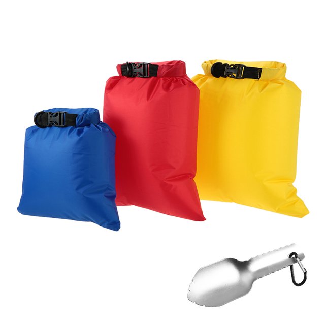 Lot de 3 Sacs Étanches 3L+5L+8L Ultralégers avec Truelle pour Camping Randonnée Voyage