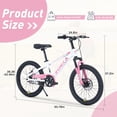 thumbnail image 4 of Zukka 20 inch Kids Mountain Bike Steel Frame Hardtail Bicycle for Child Aged 7-10 Years White Pink, 4 of 7