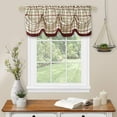 thumbnail image 2 of Window Curtain Valance, Double Layer Plaid Gingham Design with Button Tab Top Valance, 58" W x 14" L, 2 of 3