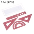 thumbnail image 3 of Unique Bargains Metal Ruler Set with Laser Engraving, 15cm, Red, 4 Count, 3 of 5