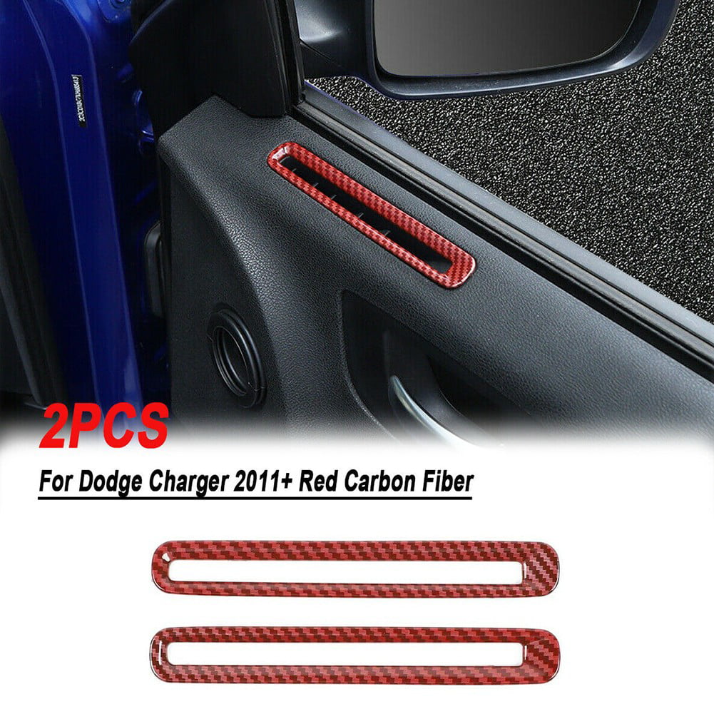 Carbon Fiber Rear Air Conditioner Vent Outlet Cover Trim For Dodge Charger 2011+