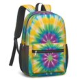 thumbnail image 2 of Red and Yellow Tie Dye Pattern 17" School Backpacks for Teens,Waterproof Oxford Fabric,S-Shape Padded Straps for School,Travel,Hiking,Camping, 2 of 6