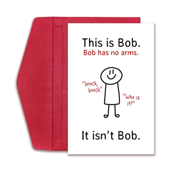 Tarjeta de cumpleaños RollupJoy con chiste de Bob, 20 x 13 cm