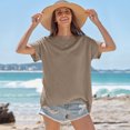 thumbnail image 6 of Luniro Women Tops Oversized Summer Short Sleeve Sweater Knit Seams Outside T Shirt Clothes Trendy, 6 of 12