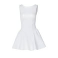 thumbnail image 3 of Women'S Summer Sleeveless Crew Neck Backless A-Line Mini Party Prom Dress White S, 3 of 10