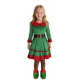 thumbnail image 2 of YAYUBA Toddler Christmas Dress Elf Outfits for Girls Christmas Holiday Dress Up Clothes Santa Little Helper Suit Hat Ear Belt Socks Set, 2 of 4