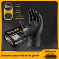 thumbnail image 4 of 100 Piezas Guantes de Nitrilo Desechables Industriales Gruesos con Textura de Diamante, Sin Látex, para Mecánicos Pesados, Color Negro, Talla L, 4 of 5