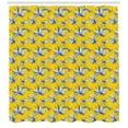 thumbnail image 3 of Ambesonne Jungle Shower Curtain, Grunge Tropical Plant Leaves, 69"Wx70"L, Yellow Blue and White, 3 of 3