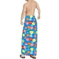 thumbnail image 4 of HAPPY BAY Men's Pareo Swim Trunk Surfing Sarong Long Beach Wrap One Size Admiral, Floral Hibiscus Summer Vacation Aloha, 4 of 4
