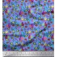 thumbnail image 1 of Soimoi Georgette Viscose Fabric Coral,Starfish & Turtle Ocean Print Fabric by Yard 42 Inch Wide, 1 of 1