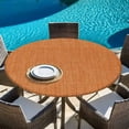 thumbnail image 6 of Burnt Orange Burlap Texture Round Tablecloth, Fitted Table Cover with Elastic for 55"-60" Round Tables, Farmhouse Vintage Orange Table Cloth Outdoor Indoor Dinning Party Waterproof Tablecloths, 6 of 7