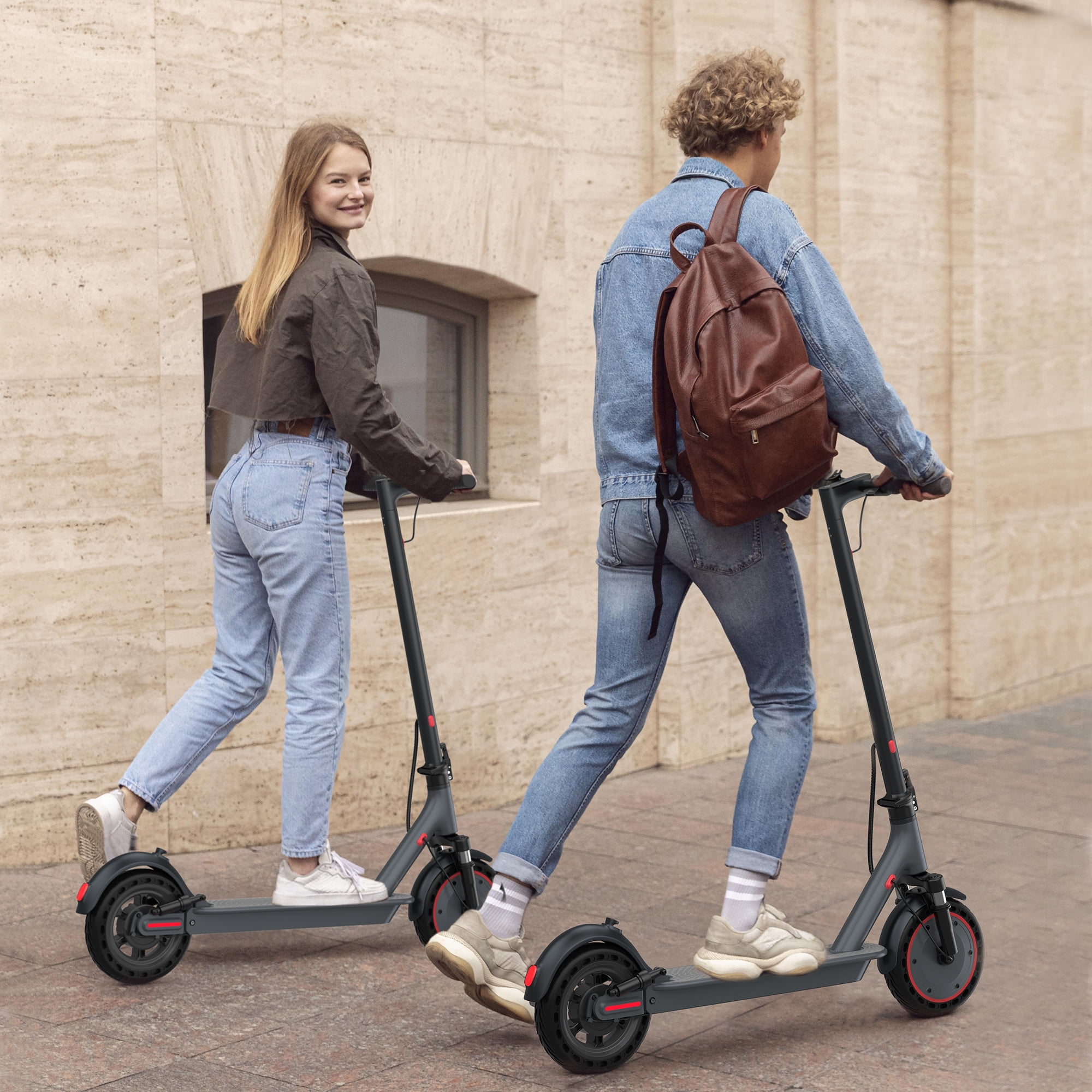 AOVOPRO TMAX 500W 10' Foldable Electric Scooter, 21 mph Top Speed with Dual Braking System and Shock Absorption UL2272