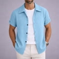 thumbnail image 2 of Mens Shirts Short Sleeve, Mens Short Sleeve Button Down Shirts Casual Seersucker Textured Cotton Shirt Summer Vacation Beach Shirts, 2 of 9