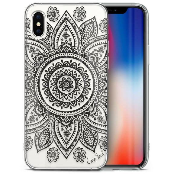 Case Yard iPhone-XS-Max Case Clear Soft & Flexible TPU Ultra Low Profile Slim Fit Thin Shockproof Transparent Bumper Protective Cover Drop Protective Cell Phone Cases (Boho Mandala)