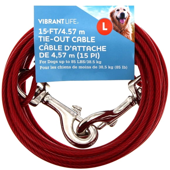 Vibrant Life 15 ft/4.57 m Dog Tie Out Cable