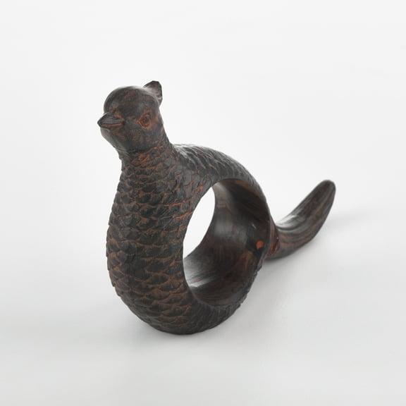 Saro Lifestyle Quail Napkin Ring Pheasant Design Napkin Ring (Set of 4) brown