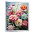 thumbnail image 2 of Designart "Realistic Beauty In Verdant Green I" Zinnias Floater Framed Canvas Wall Art, 2 of 5