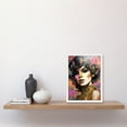 thumbnail image 2 of Young Woman Gold Glam Glitter Sparkle Aesthetic Splat Paint Portrait Teen Room Artwork Framed Wall Art Print A4, 2 of 4