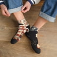 thumbnail image 3 of Rateoe Wood Grain Bald Eagle Pattern Quarter Crew Socks,Toe Seamed Ankle Socks,Cotton Cushioned Breathable Athletic Crew Sports Socks, 3 of 7