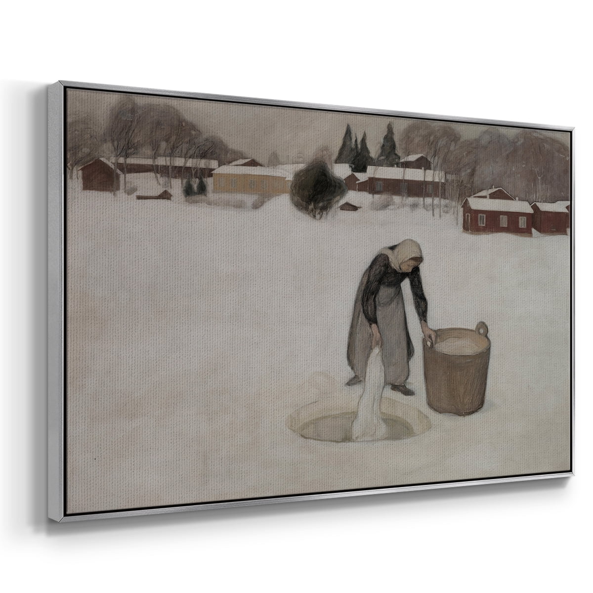 Vintage Landscape-CCCXCIX By Wexford Home Framed in Silver Wood Gallery Wrapped Canvas 27 in. x 41 in.
