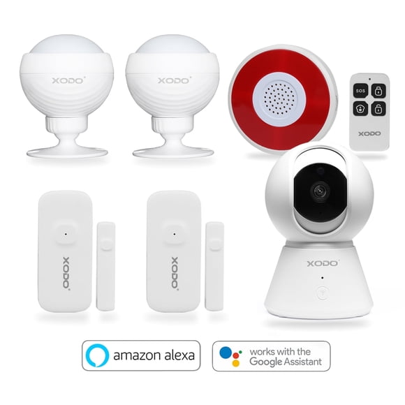XODO Smart Home System, 1080p Camera Kit, WiFi, Alexa/Google, Night Vision
