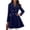 Dark Blue, variant on A-Line Coats for Women Fall Winter Long Sleeve Slim Fit Mid Length Coats Lapel Collar Double Breasted Flared Hem Outerwear S
