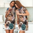 thumbnail image 4 of Balery Playful Cat Camisón de manga corta con cuello redondo para mujer, cómodo y elegante., 4 of 6
