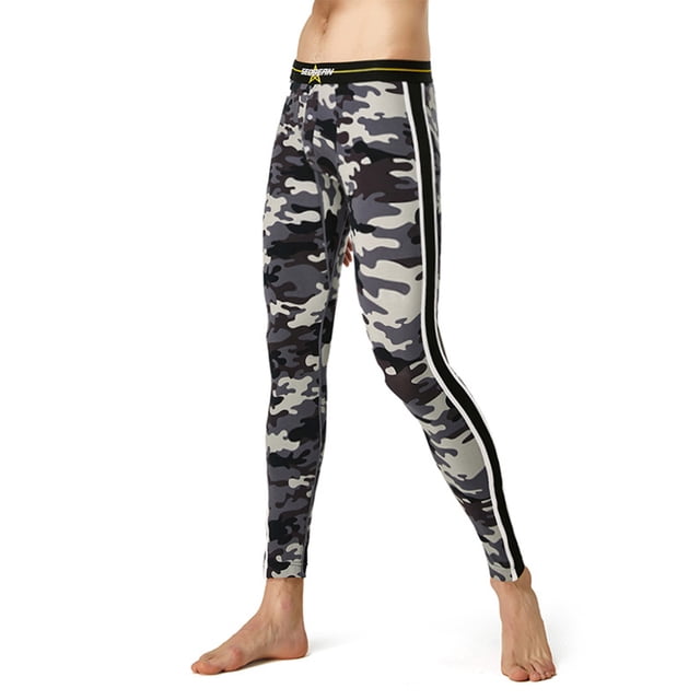 Calzoncillos largos para hacer ejercicio, pantalones cálidos, ropa interior deportiva para hacer ejercicio, mallas finas elásticas para Prendas para la parte inferior del cuerpo Negro y gris L Jumpingount AP013558-06