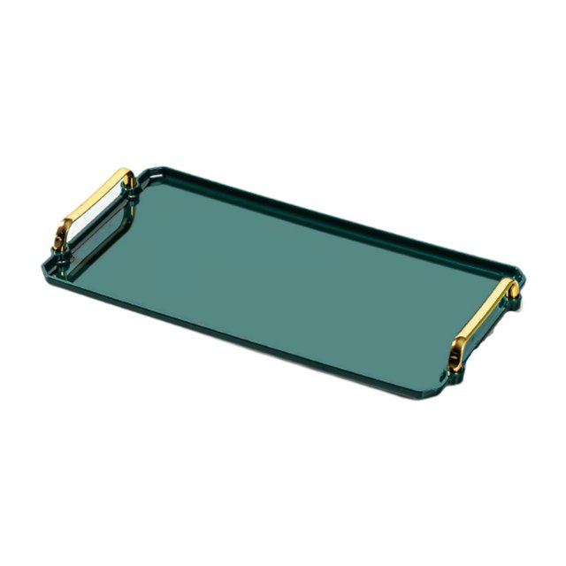 veasfak Serving Tray Rectangular Bathroom Organizer for Restaurant Hotel Living Room L
