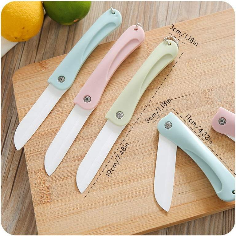 New Cool Fruit Sharp Cutting Ceramic Pocket Knife Folding ABS Handle Color  Blue