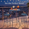 thumbnail image 5 of Best Choice Products 3-Piece Steel Patio Bar Height Round Bistro Set w/ Backless Stools, Slatted Design - Peacock Blue, 5 of 10