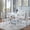 Light Gray,White, variant on MAYEERTY 5 Piece Counter Height Table Set, Wooden Kitchen Table Set with Square Table and 4 Upholstered Chairs, Counter Height Dining Table with Crystal Decoration and Chair Set, Silver grey