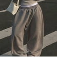 thumbnail image 4 of DHFJKG Wide Leg Sweatpants Women Baggy Streetwear Y2K Elastic Waist Casual Joggers Pants With Pockets, 4 of 5