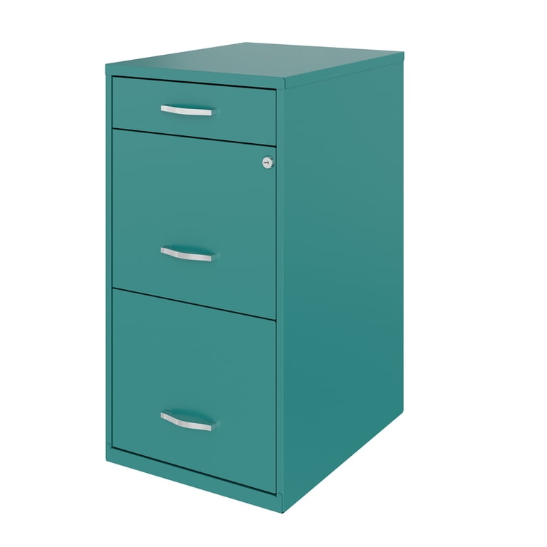 Space Solutions 3-Drawer Vertical File Cabinet, Teal photo 4