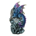 thumbnail image 6 of Blue Ocean Atlantis Dragon Perching On Crystal Rock Cavern Small Figurine, 6 of 9