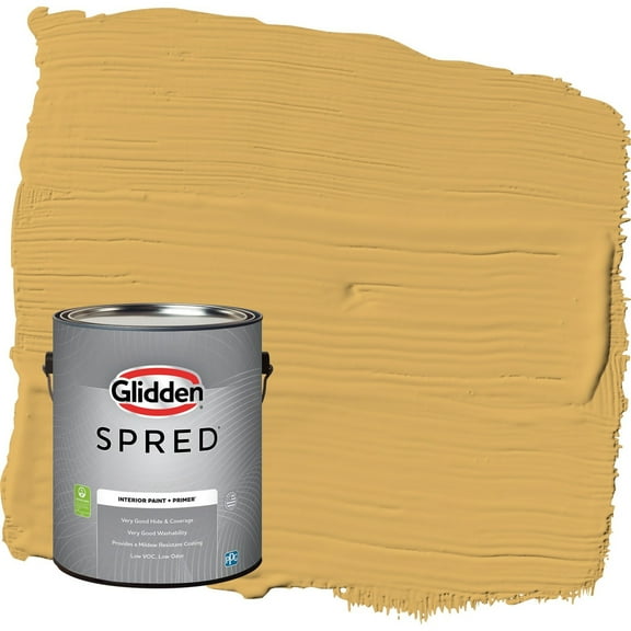 Glidden Spred Butterscotch Bliss / Yellow Semi-Gloss Interior Paint with Primer, 1 Gallon