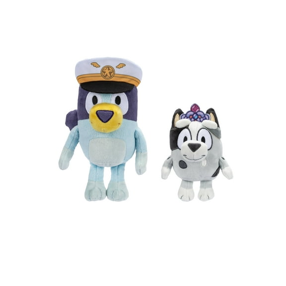 Bluey Friends - Captain Bluey and Princess Muffin Stuffed Plush Bundle