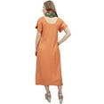 thumbnail image 2 of Bimba Women's Casual Short Sleeves Asymmetrical Orange Hem Dress With Scarf - 20, 2 of 3