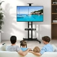 thumbnail image 5 of Gymax Mobile TV Stand for 32''-82'' LCD LED Flat Screen TVs up to 132 lbs w/ Top Tray, 5 of 10