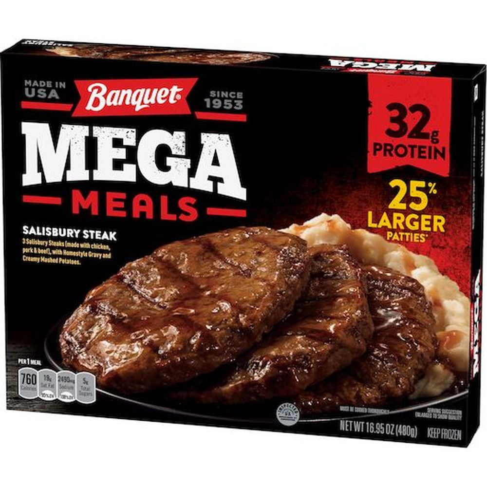 (8 Pack) Banquet Mega Meals Salisbury Steak, 16.95 oz.