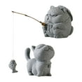 thumbnail image 1 of Estatua de gato para jardín, divertida mesa de té, regalo para amantes del té, centro de mesa, decoración de animales Gato Pescador Tsundere, 1 of 9
