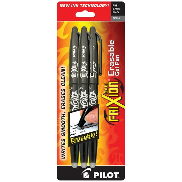 Pilot Pen FRX31556 Frixion Stylos Gel Effa-able 3-Pkg-Noir