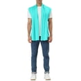 thumbnail image 2 of INSPIRE CHIC Men's Vest Open Front Asymetric Hem Sleeveless Cardigan Vest 46 Light Blue, 2 of 8