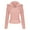 Pink, variant on Lovskoo Sweaters for Women Trendy Casual Solid Color Lapel Collar Long Sleeve Loose T-Shirt Blouse Pullover Tops Black