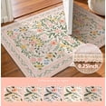 thumbnail image 4 of Bleum Cade Area Rug 2'x3' Washable Entryway Rugs,Boho Pink Floral Vintage Non Slip Door Mat Indoor Outdoor,Soft Faux Wool Low-Pile Welcome Door Mat for Hallway Laundry Entryway, 4 of 12
