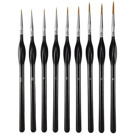 HOT! Detail Paint Brushes Set 9Pcs Miniature Brushes,Suitable for Acrylic Painting, Oil, Watercolor, By Numbers