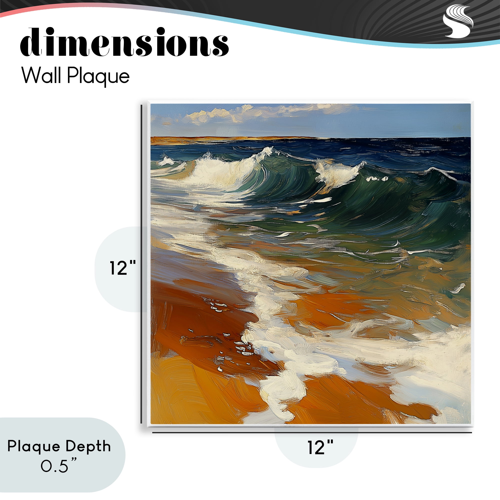 Stupell Industries Glassy Ocean Waves Break Wall Plaque Art, design by Walker Noble