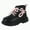 Black-C1, variant on HCNTES Boys Girls Glitter Ankle Boots Lace Up Combat Boot With Side Zipper(12,White-k3)